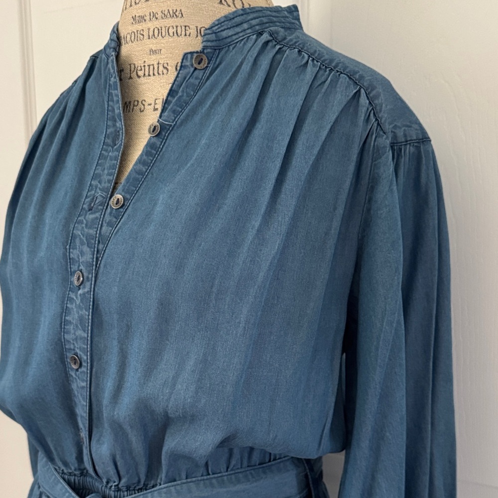 Blue tencel  Button-Up romper